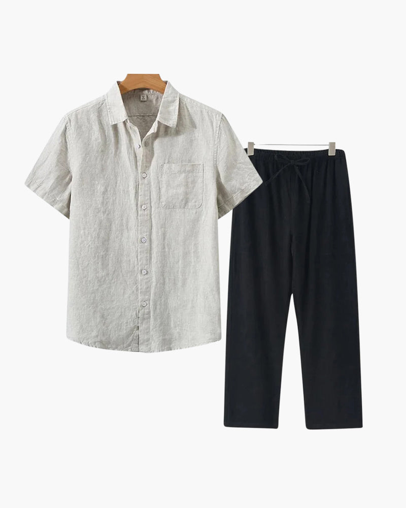 Palma | Conjunto de Lino (Corta Manga)