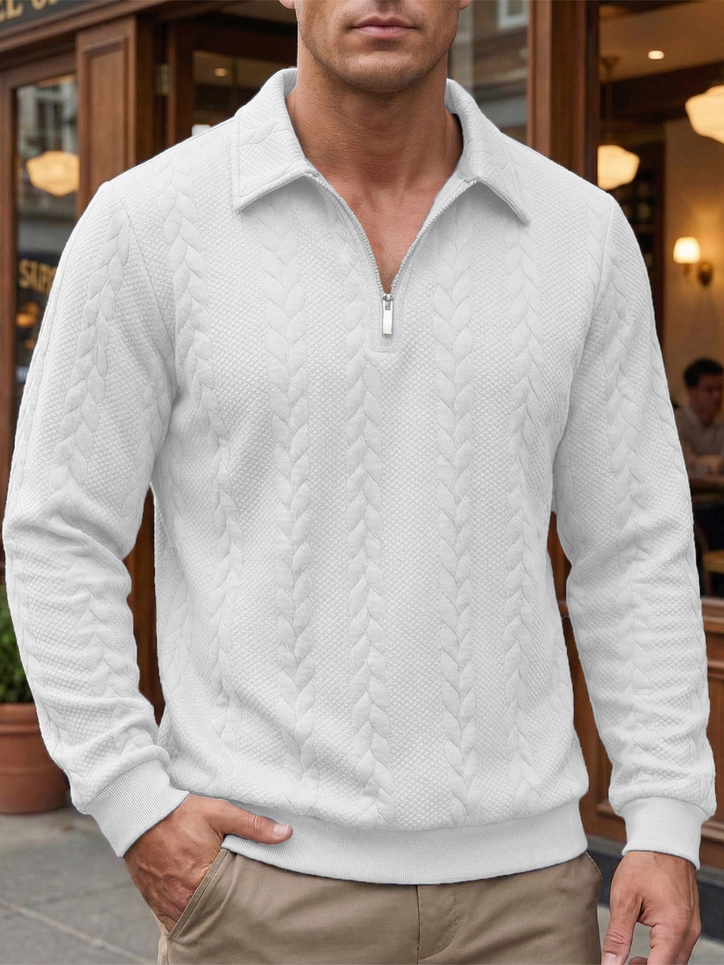 Jersey Matteo Textured Zip