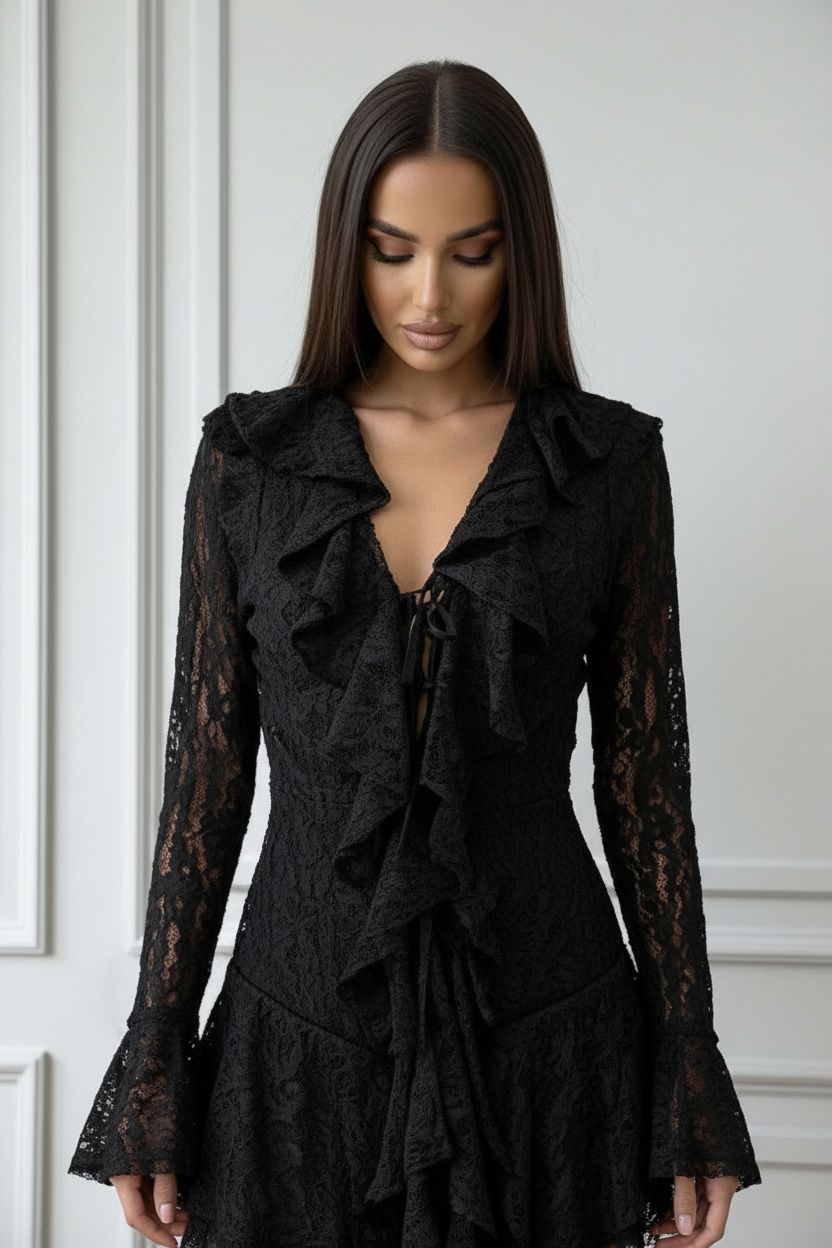 Vestido Encaje Noir Élégance
