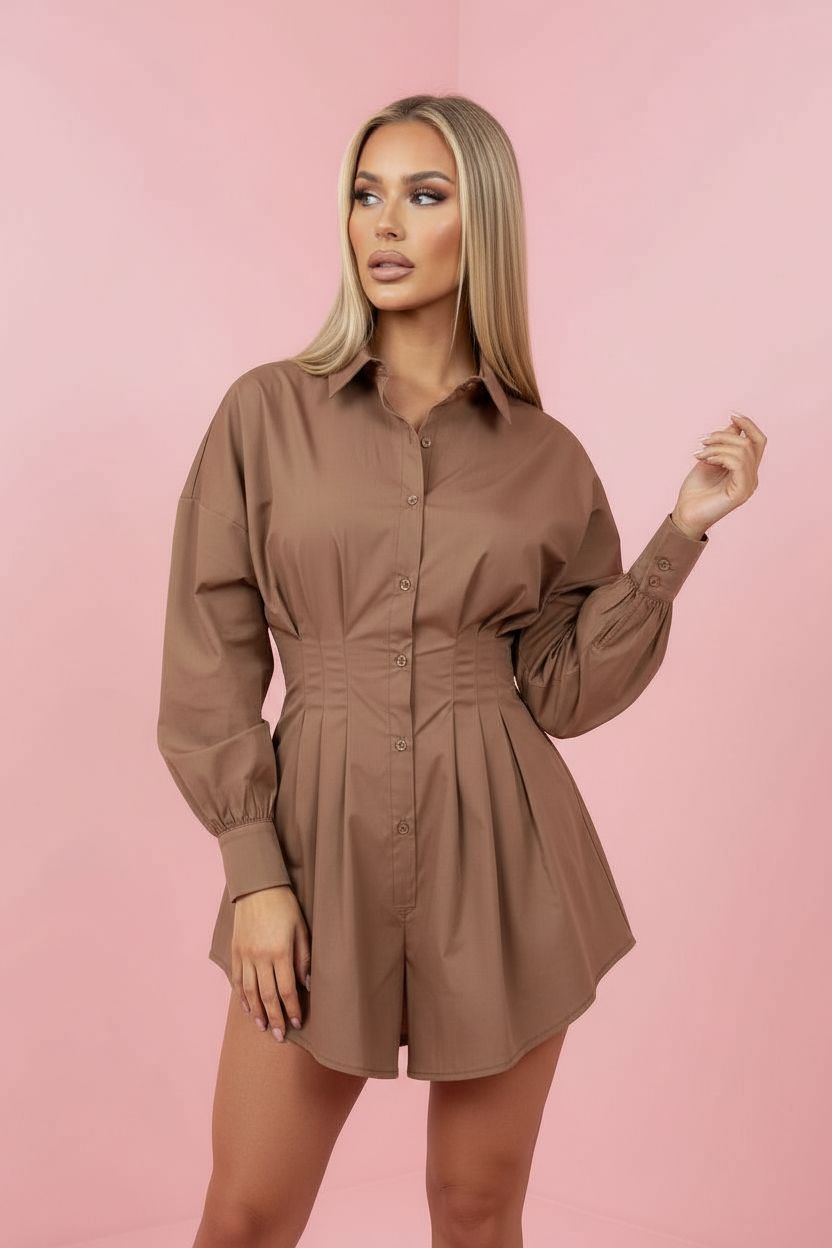 Vestido Camisero Rosa Aura