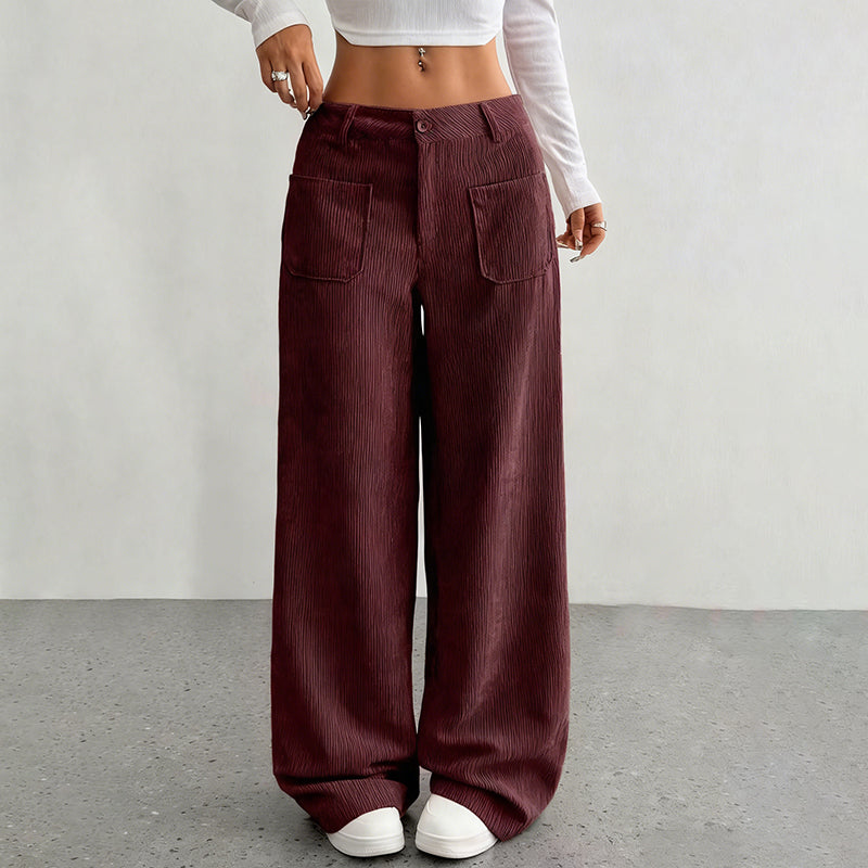 Pantalón Wide Corduroy Sand