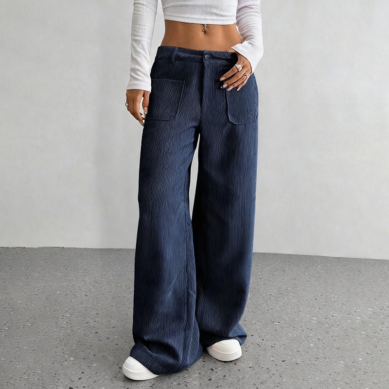 Pantalón Wide Corduroy Sand