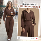 Conjunto Crop Hoodie & Wide Pants Chocolate